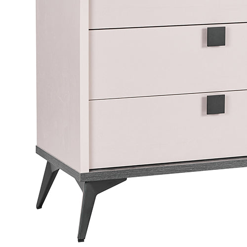 Dressing Chest With 6 Storage Drawers MDF Mirror Combination of Champagne and Black Colour Cheap