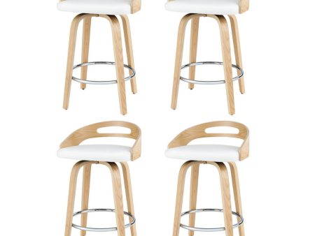 Artiss 4x Bar Stools Swivel Dining Chairs Low Back Counter Seat PU Cushion Discount