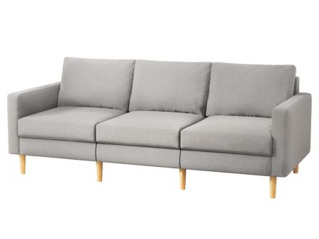 Artiss 3 Seater Sofa 225cm Linen Fabric Grey Sale