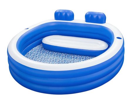 Bestway Kids Inflatable Pool Above Ground Pools Bench Seat Cup Holder 231x219cm Hot on Sale