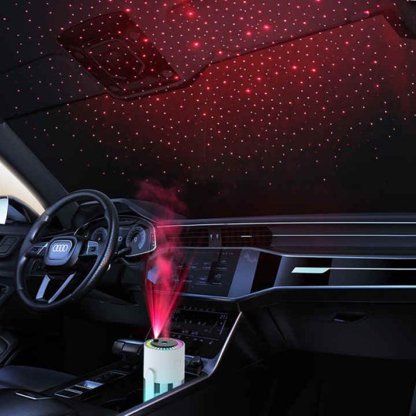 White Starry Sky Projection Humidifier – USB Ultrasonic Car and Home Air Humidifier, Mist Diffuser for Hydration For Discount