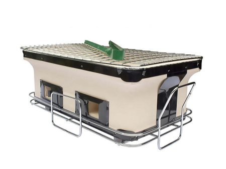 Portable Hibachi Tabletop Grill Dual Charcoal BBQ Chambers For Discount