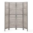 Artiss 4 Panel Room Divider Screen 163x170cm Louver Grey Online Hot Sale