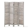 Artiss 4 Panel Room Divider Screen 163x170cm Louver Grey Online Hot Sale