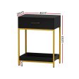 Artiss Bedside Table Drawers Side Table Shelf Storage Nightstand Black MASON Cheap