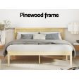 Artiss Bed Frame Queen Size Wooden Base Mattress Platform Timber Pine YUMI Sale