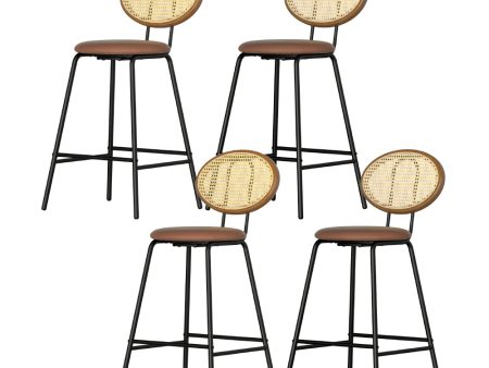 Artiss 4x Bar Stools PU Leather Stools Brown Hot on Sale