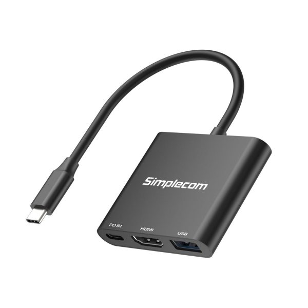 Simplecom DA320 USB-C 3-In-1 Adapter USB 3.2 Gen 1 5Gbps PD HDMI 2.0 4K@60Hz Fashion