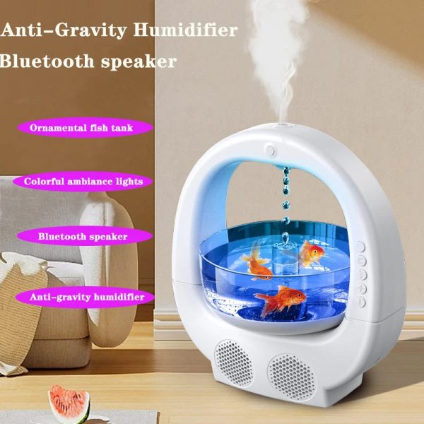 Black 3 In 1 Anti-Gravity Humidifier Multifunctional Aromatherapy Machine Bluetooth-compatible Speaker Fish Tank Ambient Light For Discount