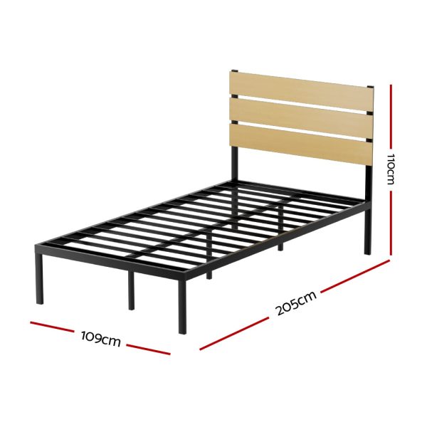 Artiss Bed Frame King Single Size Metal Base Mattress Platform Foundation PAULA Discount