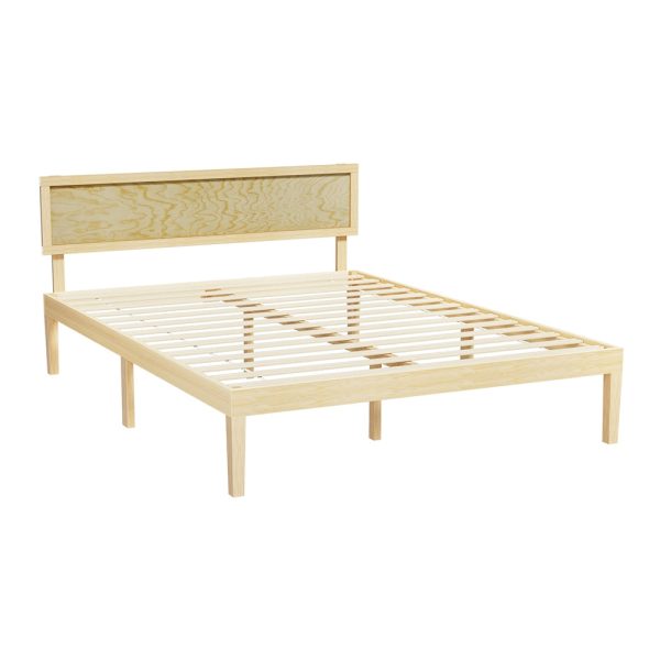 Artiss Bed Frame Queen Size Wooden Base Mattress Platform Timber Pine YUMI Sale