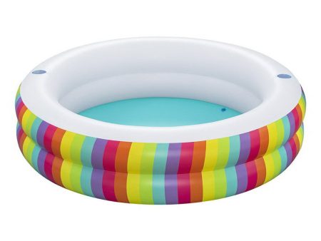 Bestway Kids Inflatable Round Pool Above Ground Cup Holder Rainbow 206x206x51cm Online Sale