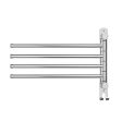 Towel Rail Rack Holder 4 Bars Wall Mounted Stainless Steel Swivel Hanging Hook on Sale