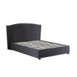 Roman Bed Frame Double Size Black Velvet Fabric with Gas Lift plywood metal structure Fashion