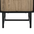 Artiss Bedside Table Side End Table Slidng Doors Storage Nightstand Black BORIS Online