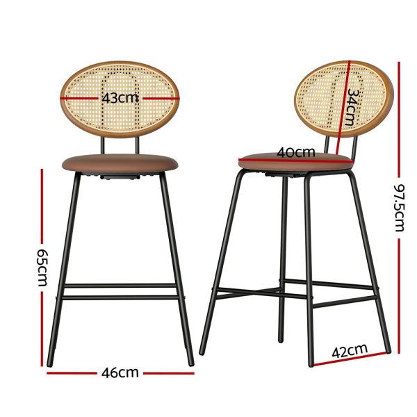 Artiss 4x Bar Stools PU Leather Stools Brown Hot on Sale