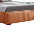 Louis Queen Bed Frame PU leather KD Slat in Wooden Legs Sale