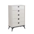 Tallboy with 5 Storage Drawers MDF Combination of Champagne and Black Colour Online Hot Sale