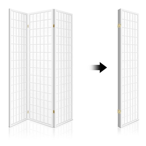 Artiss 3 Panel Room Divider Screen 131x179cm White Supply