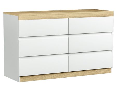 Artiss 6 Chest of Drawers Cabinet Dresser Table Tallboy Storage Bedroom White For Discount