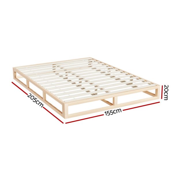 Artiss Bed Frame Queen Size Wooden Base Mattress Platform Timber Pine KALAM For Cheap