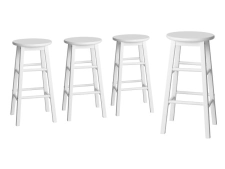 Artiss 4x Bar Stools Round Chairs Wooden White Supply