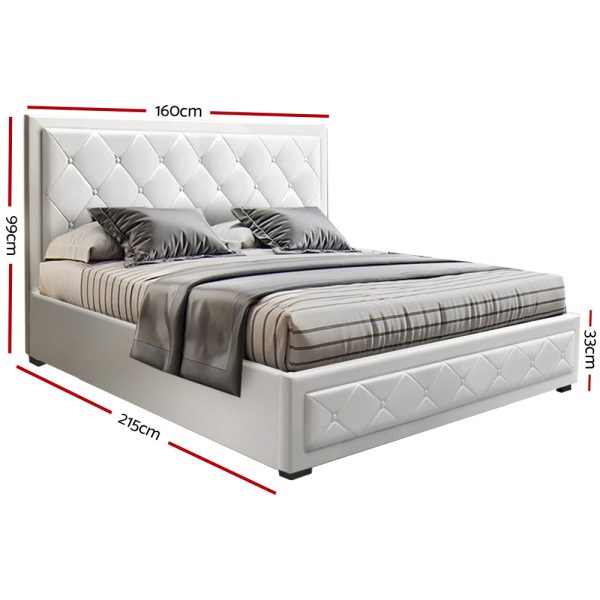 Artiss Bed Frame Queen Size Gas Lift White TIYO Online Hot Sale