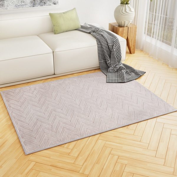 Artiss Floor Rugs 120x160cm Washable Area Mat Large Carpet Microfiber Ripple Hot on Sale