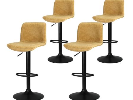 Artiss 4x Bar Stools Kitchen Swivel Gas Lift Chairs Brown For Discount