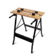 Foldable Work Bench Mobile Sawhorse Garage Trestle Wood Cutting Anti-slip Table Discount