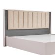 Queen 4 Pcs Bedroom Suite with Dresser Fabric Upholstery MDF Combination of Champagne and Black Colour Cheap