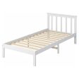 EKKIO Single Wooden Bed Frame (White) Online now