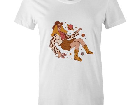 Women s Cowgirl In Space Maple Tee Online Sale