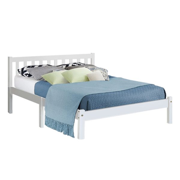 Artiss Bed Frame Queen Size Wooden White SOFIE Online now