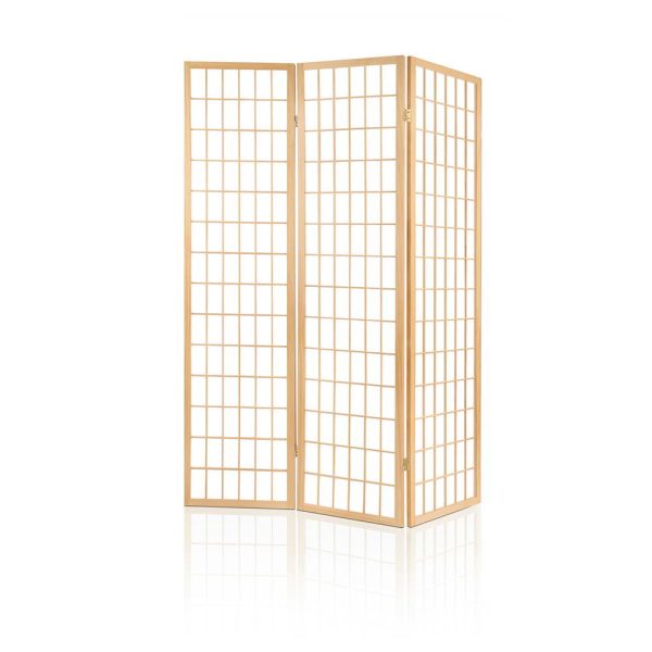 Artiss 3 Panel Room Divider Screen 131x179cm Natural For Discount