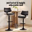 Artiss 4x Bar Stools Kitchen Dining Chairs Gas Lift Stool Wooden Leather Black For Cheap