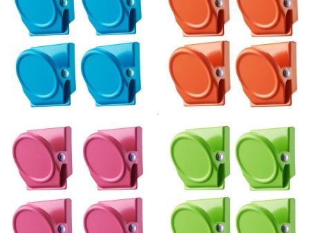 16Pc Magnetic Spring Clamps Magnet Refrigerator Clips Note Holder Fridge Tips Fashion