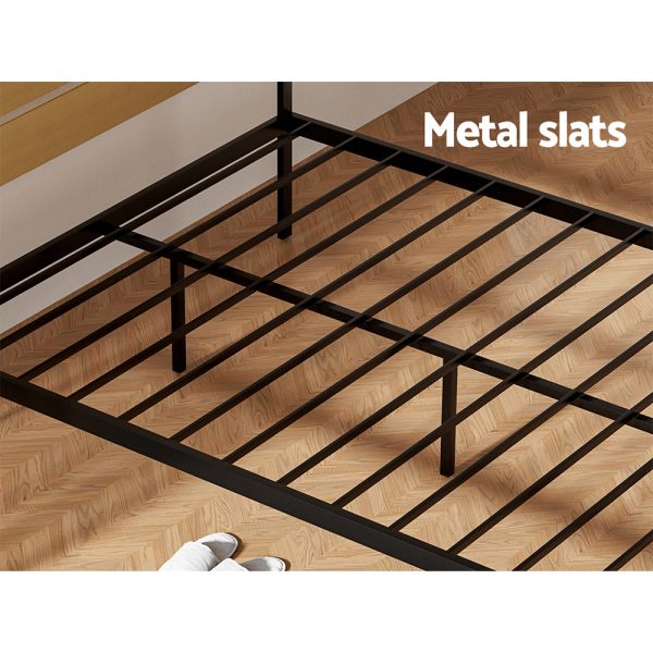 Artiss Bed Frame Queen Size Metal Base Mattress Platform Foundation Black PAULA Online Sale