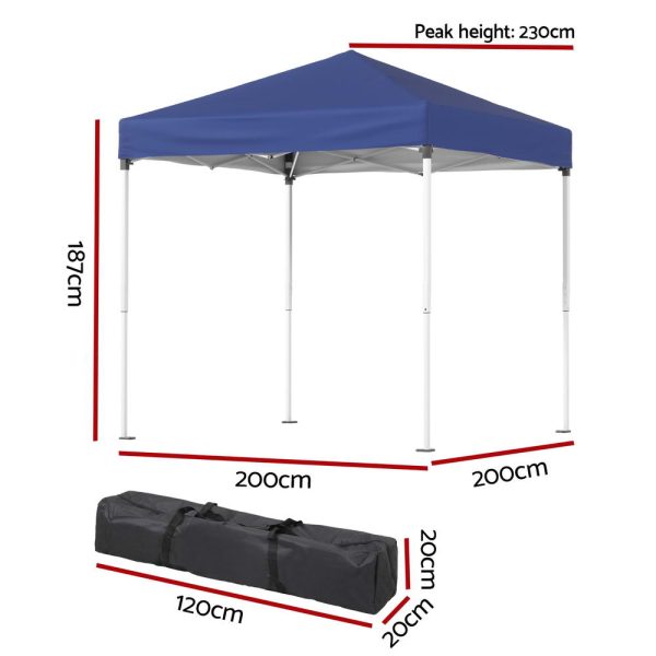 Instahut Gazebo 2x2m Outdoor Patio Garden Marquee Shade Blue For Discount