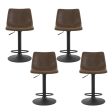 Artiss 4x Bar Stools Vintage Leather Swivel Gas Lift Brown Discount