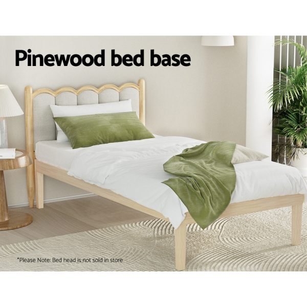 Artiss Bed Frame Single Size Wooden Base Mattress Platform Timber Pine BRUNO Supply