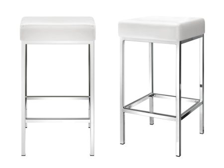 Artiss 4x Bar Stools Leather Padded Metal White Hot on Sale