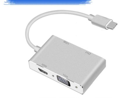 4in1 USB 3.1 Type-C Hub to HDMI Video Adapter 4K Male to Female Converter Sale