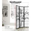 Artiss 4 Panel Room Divider Screen 174x179cm Bamboo Black White Online Sale