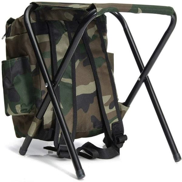 Camouflage Foldable Backpack with Built-in Chair – Multi-Functional Outdoor Camping Stool Bag Online