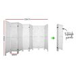 Artiss 8 Panel Room Divider Screen 326x170cm Louver White For Sale