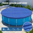 Aquabuddy Pool Cover Fit 3.66m Round Above-ground Swimming Pool Blanket Blue For Cheap