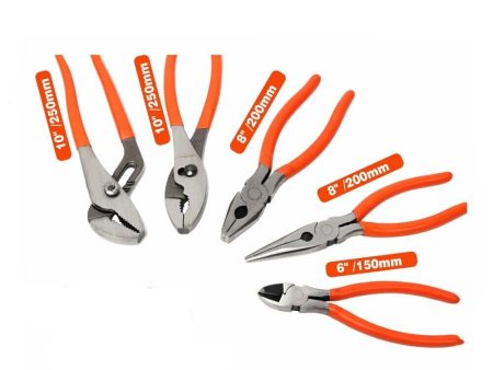 5Pc Pliers Set Diagonal Linesman Long Nose Groove Joint Slip Joint Pliers Online Sale