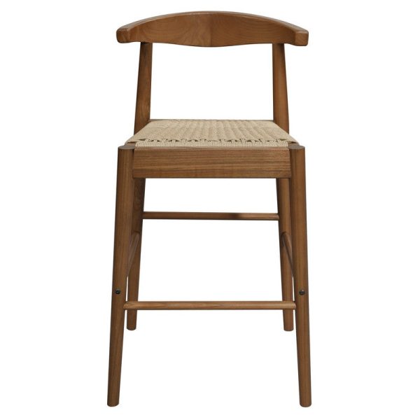 Arden Solid Oak Loom Kitchen Counter Stool (Almond) For Sale