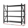 Giantz 2Mx1.8M Garage Shelving Warehouse Rack Pallet Racking Storage Shelf Black Cheap